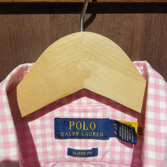 Polo Ralph Lauren XL Pink Men's Classic Oxford Short Sleeve Shirt - Picture 2 of 3